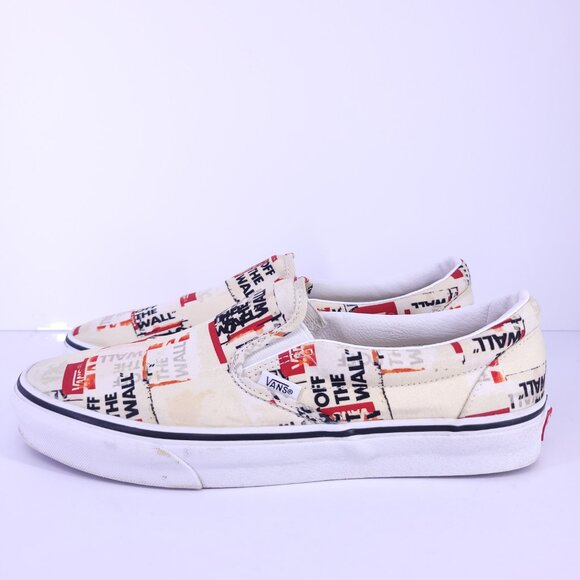 Vans Classic Slip-On Off The Wall Logo Print Shoes Mens 10.5 / Womens 12 - Picture 6 of 11